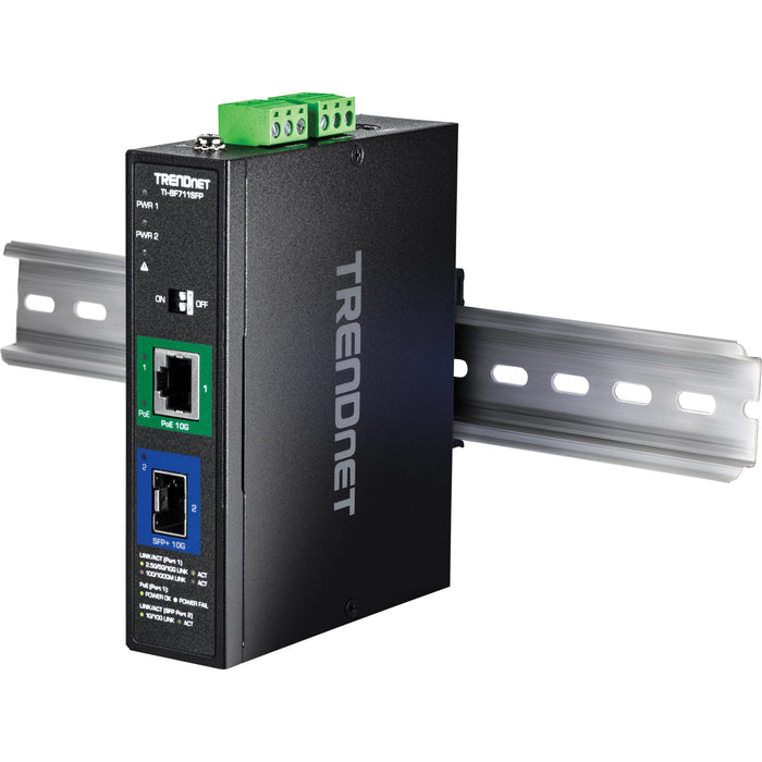 Trendnet Ti-Bf711sfp Industrial Medienkonverter 10g Sfp+ Auf 10g Poe++