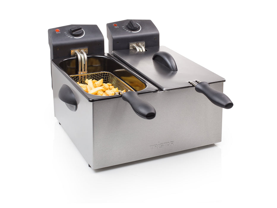 EAN 8713016008787 - Tristar FR-6937 freidora Doble 6 L Independiente 3600 W Negro, Acero inoxidable imagen 1