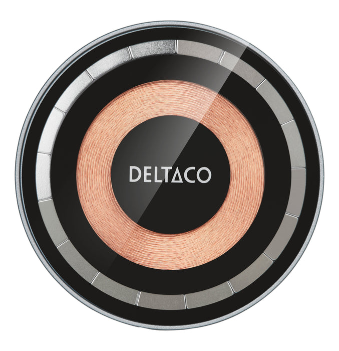 Deltaco 2-In-1 Wireless Charger 15w Transparent