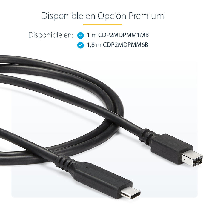 Startech Cable Usb-C A Mini Displayport 4k 60hz 1m Negro Cdp2mdpmm1mb