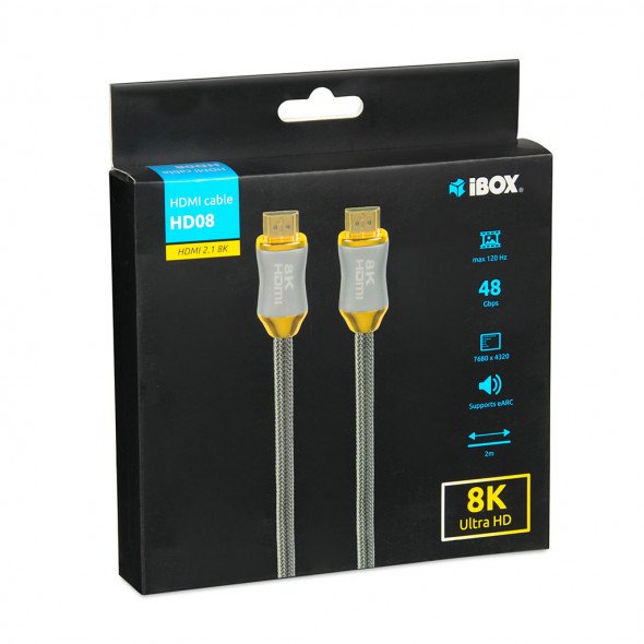 EAN 5903968680268 - iBox HD08 cable HDMI 2 m HDMI tipo A (Estándar) Plata imagen 4