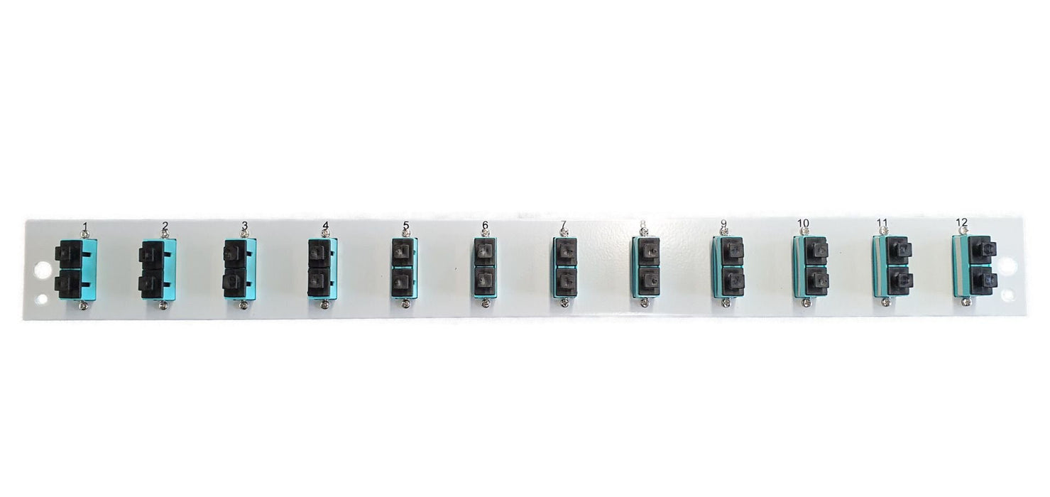 Efb Bestckte Frontblende Mit 12 X Sc Duplex Kupplung Om3 Vertikal, Schwarz