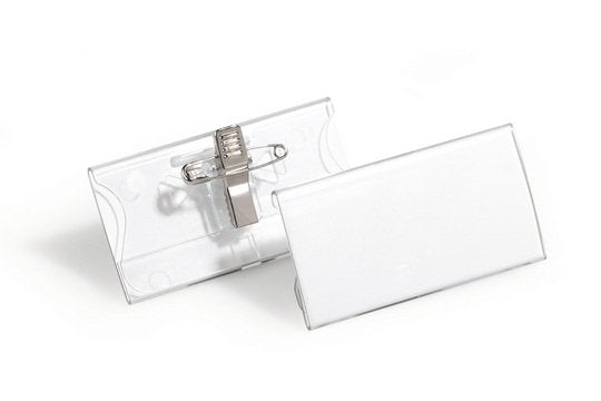 Durable Placa Identificativa - Para 40 X 75 Mm - Clip, Nadel - Transparente (Paquete De 25)
