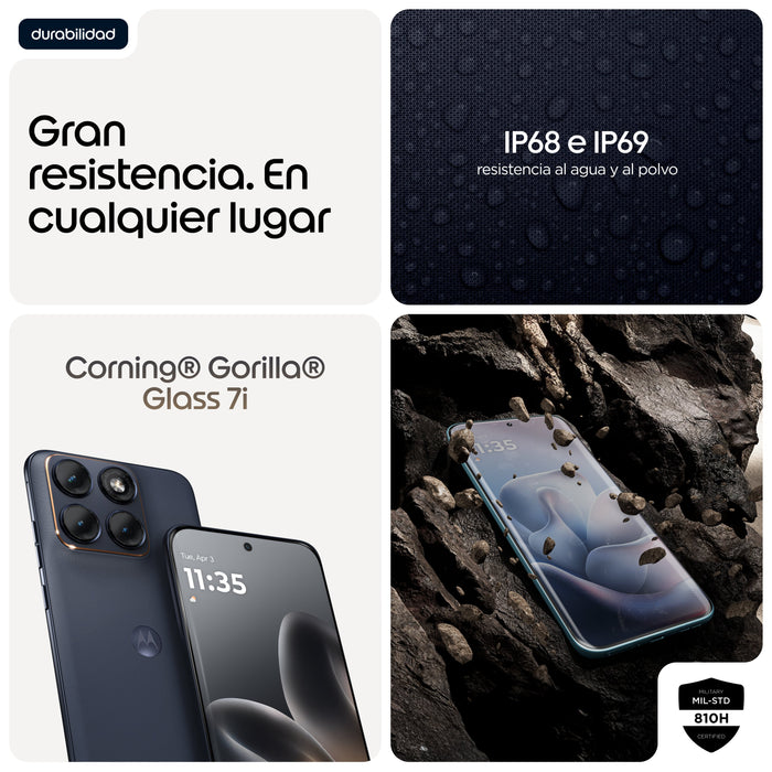 EAN 0840493631165 - Motorola edge 70 fusion 17,2 cm (6.78") SIM doble Android 16.0 5G USB Tipo C 8 GB 512 GB 5200 mAh Negro imagen 8