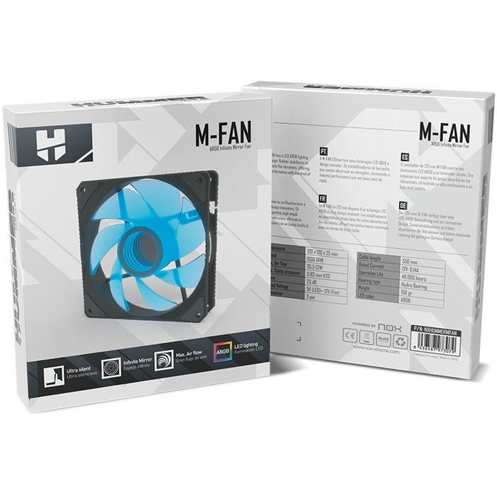 EAN 8436587973079 - NOX Hummer M-FAN Carcasa del ordenador Ventilador 12 cm Translúcido 1 pieza(s) imagen 6