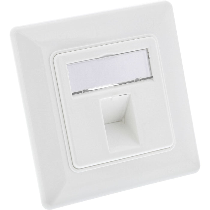 Inline® Frame Set For 1x Rj45 Bu/Lsa Insert, Keystone Snap-In, Blanco Ral9010