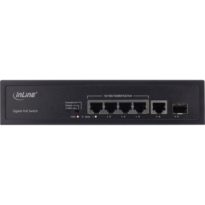 Inline® Poe+ Gigabit Network Switch 5 Port (4x Poe+), 1xsfp, 1gb/S, Desktop, Metal, Without Fan