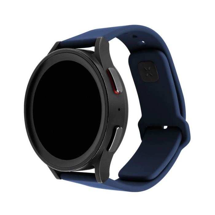 Fixed Silicone Sporty Strap Set With Quick Release 20mm For Smartwatch, Blue
