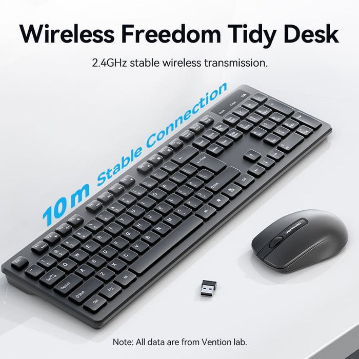Wireless Full-Sized Keyboard Anwrls D Mouse Combo With Mouse Pad Bla