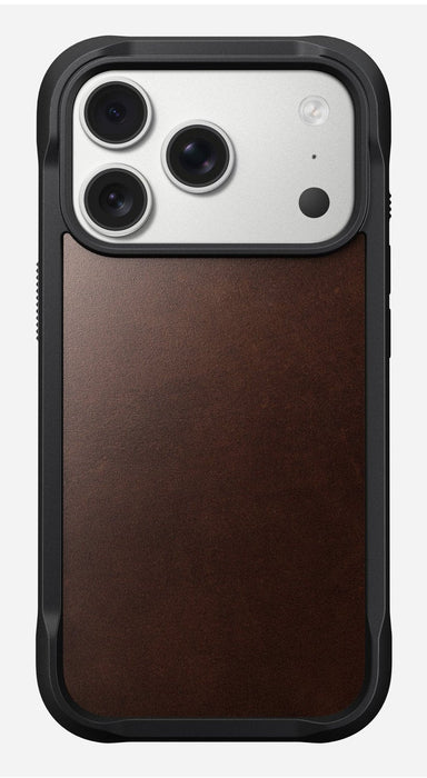 Nomad Rugged Leather Case Iphone 17 Pro Rustic Brown Horween