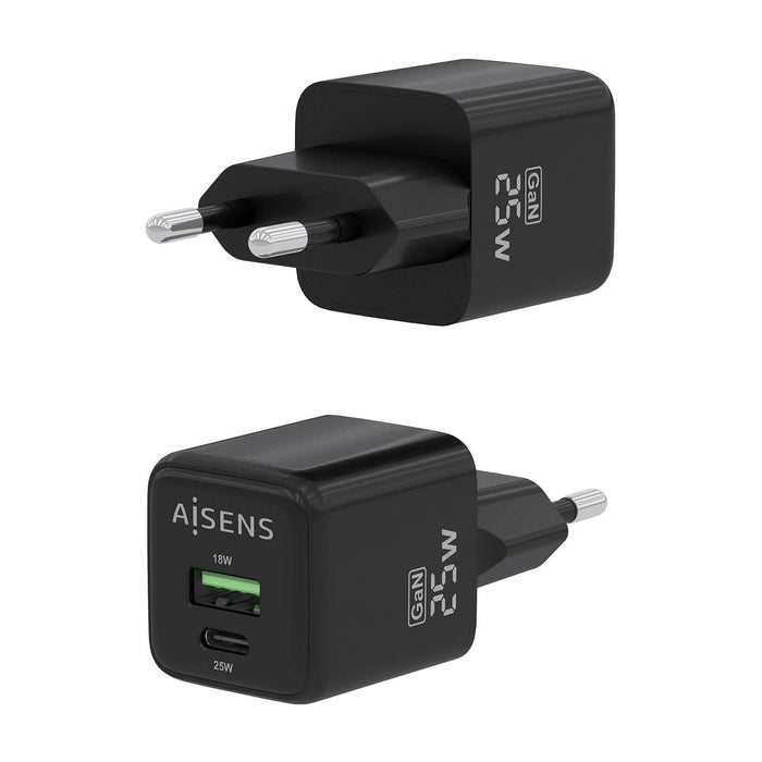 EAN 8436574709513 - AISENS ASCH-25W2P015-BK cargador de dispositivo móvil Universal Corriente alterna Carga rápida Interior imagen 3