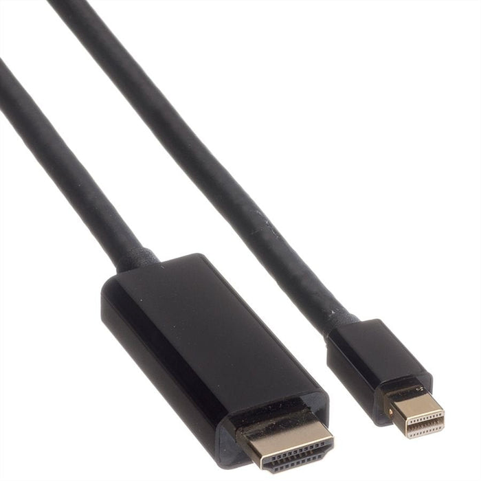 Roline Mini Displayport Cable, Mini Dp-Uhdtv, St St, Schwarz, 1 M