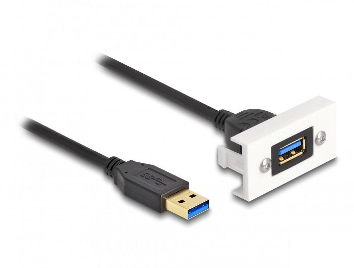 Delock Módulo Easy 45 Superspeed Usb (Usb 3.2 Gen 1) Usb Tipo-A Hembra A Usb Tipo-A Macho 22,5 X 45 Mm