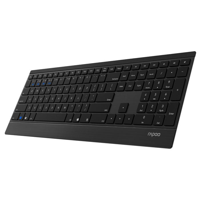 Rapoo Cableloses Multi-Mode-Deskset 9500m Qwertz Keyboard + Mouse Black