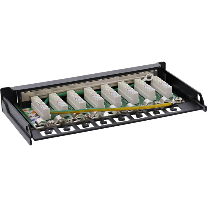 Patch Panel Inline Cat.6a 0.5u 8 Puertos, Montaje En Mesa/Pared, Negro Ral9005