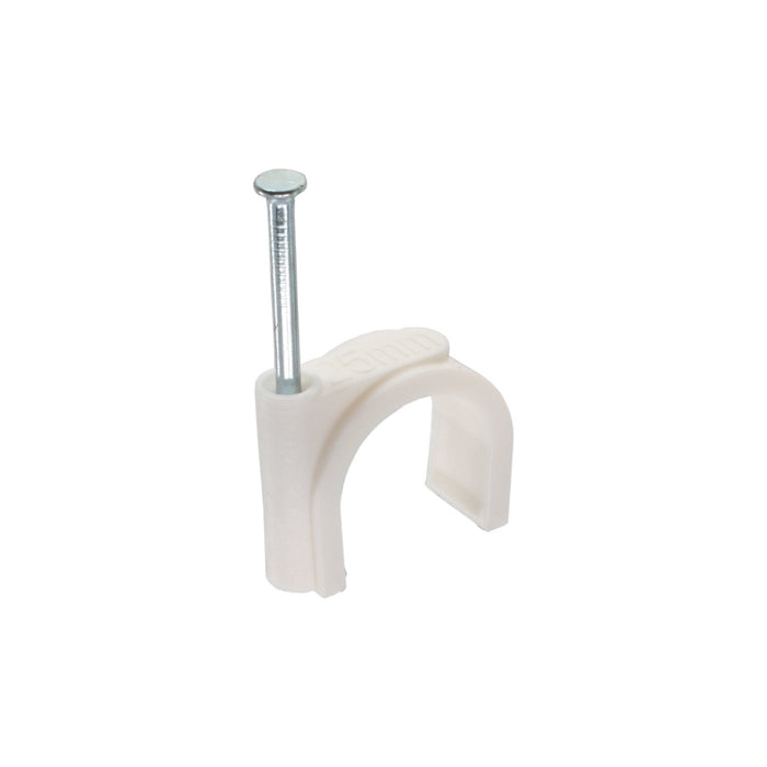 Inline 50 Uds. Pack Pinza Cable Redonda 8mm Blanco