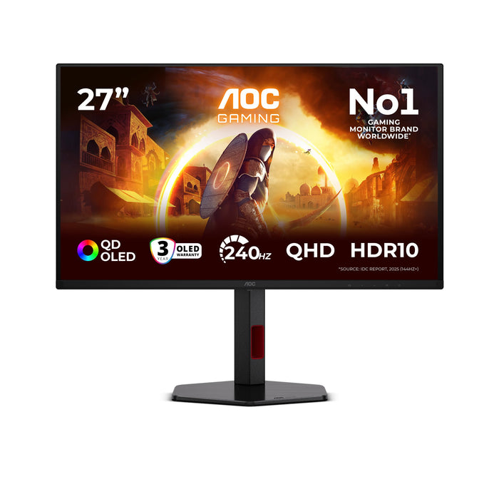 EAN 4038986183130 - AOC G4 Q27G4ZDR pantalla para PC 67,3 cm (26.5") 2560 x 1440 Pixeles Quad HD QD-OLED Negro, Rojo imagen 1