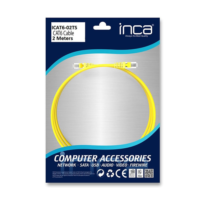 Inca Cable De Red Rj45 Cat6 Utp 250mhz 2.00m Amarillo