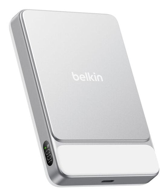 Belkin Ultracharge Pro 10k Qi2 25w Pd30w Slim Magnetic Display Powerbank Silver Metal
