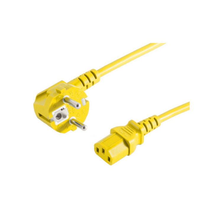 S-Impuls Contacto De Protección 90° - Conector Iec Hembra, Amarillo, 5m