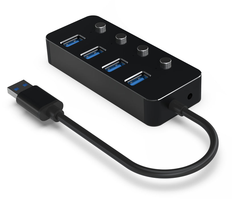EAN 8716309124591 - Gembird UHB-U3P4P-01 hub de interfaz USB 3.2 Gen 1 (3.1 Gen 1) Type-A 5000 Mbit/s Negro imagen 4