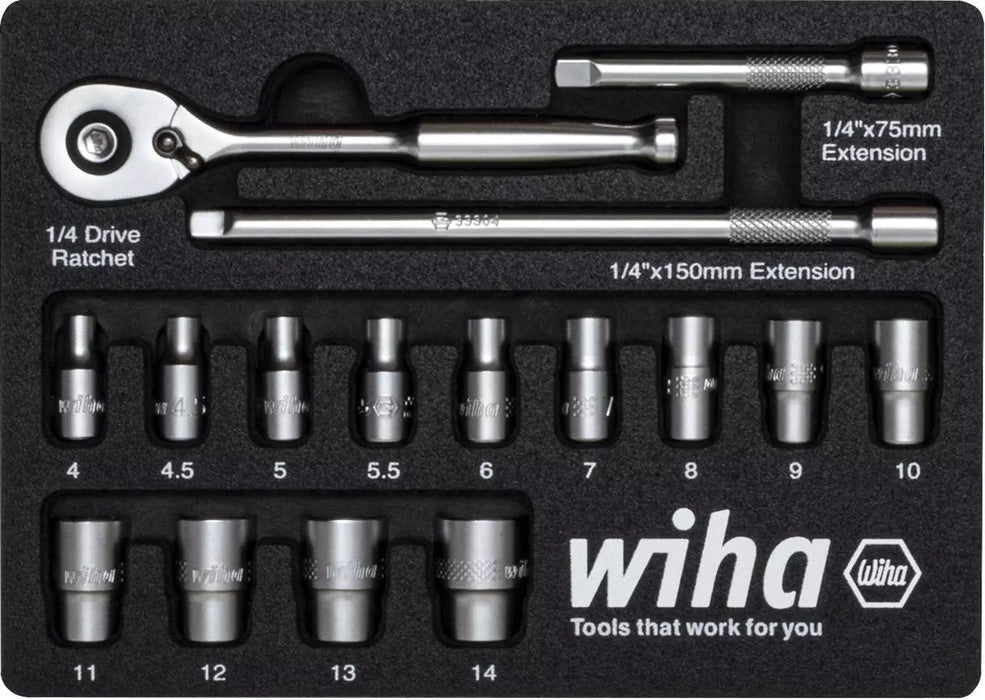 Wiha 44683 Vaso-Set 1/4"