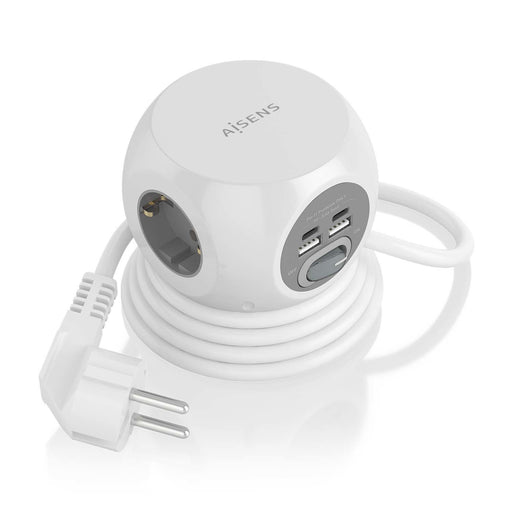 EAN 8436574709445 - AISENS ASPS-2A2C04-W base múltiple 1,4 m 3 salidas AC Interior imagen 1