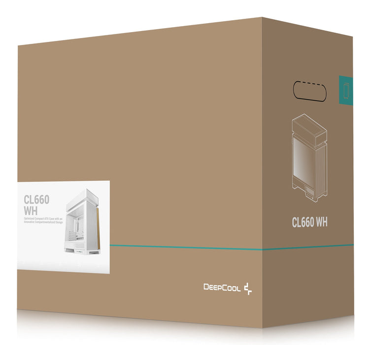 Caja Pc Deepcool Cl660 Atx Tower Case, White