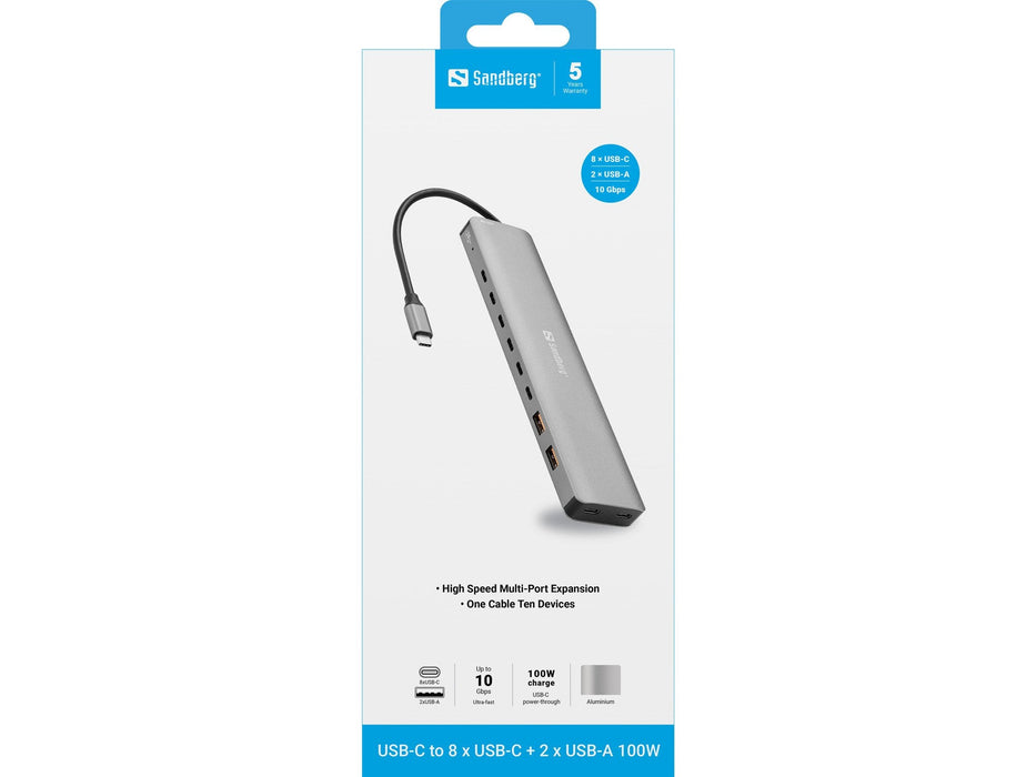 Usb-C To 8 X Usb-C + 2xusb-A  100w