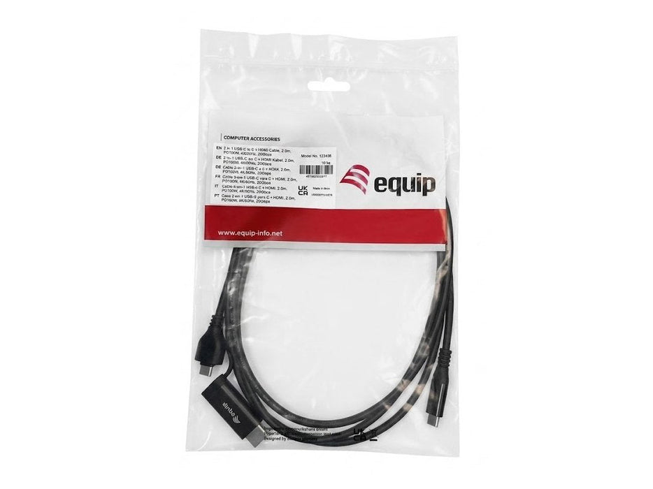 Equip Adaptador Usb-C->Usb-C+Hdmi Pd100w 4k 60hz 3.00m Alu.
