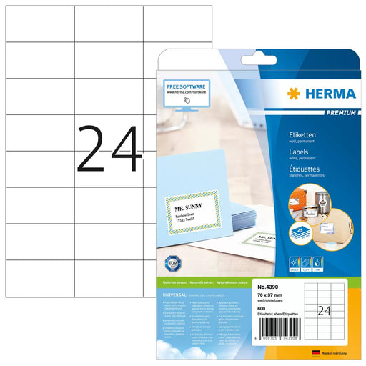 EAN 4008705043908 - HERMA 4390 etiqueta de impresora Blanco Etiqueta para impresora autoadhesiva imagen 1