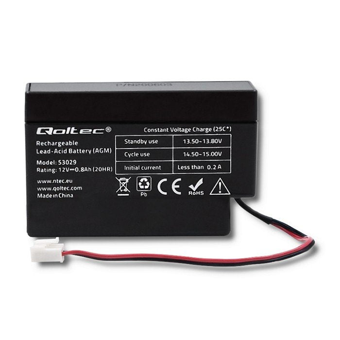 EAN 5901878530291 - Qoltec 53029 batería recargable industrial Sealed Lead Acid (VRLA) 800 mAh 12 V imagen 2