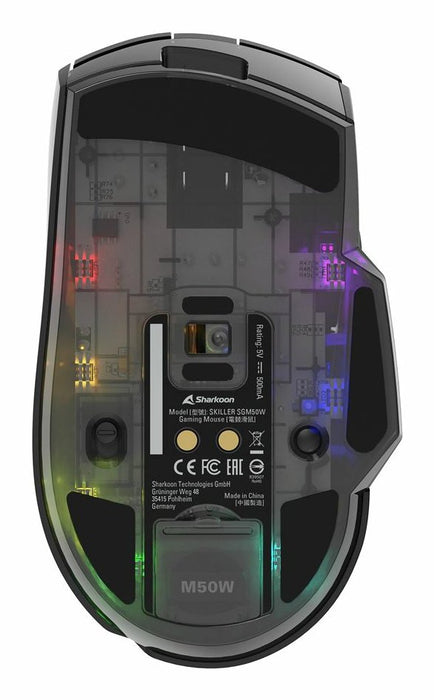EAN 4044951040230 - Sharkoon SGM50W ratón Juego mano derecha RF Wireless + USB Type-A Óptico 6400 DPI imagen 8