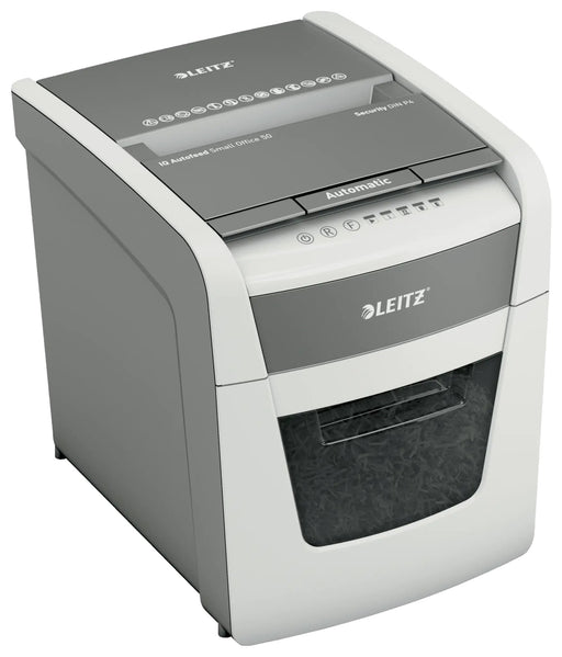 EAN 4002432128754 - Leitz Autofeed 50X P4 Small Office triturador de papel Corte cruzado 55 dB 22 cm Blanco imagen 2