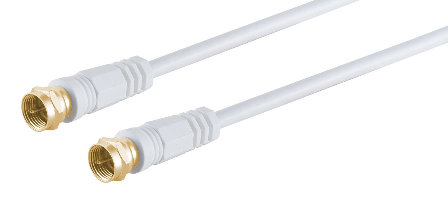 S-Impuls F Conector Macho - F Conector Macho Verg. Ferrit, Blanco, 1,5m
