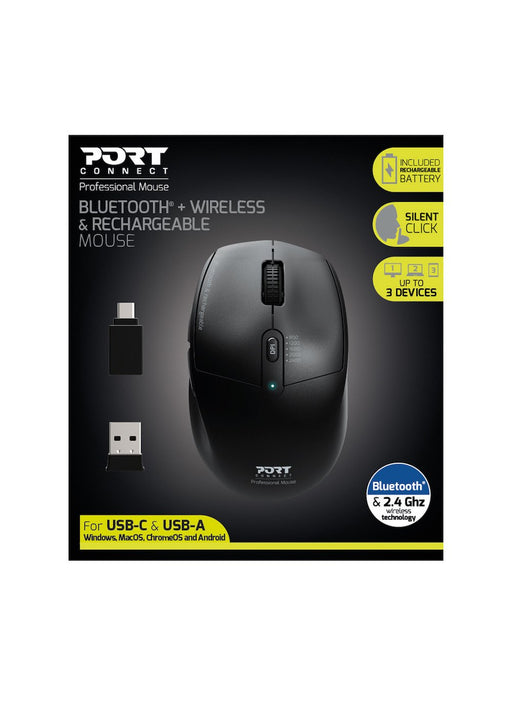 EAN 3567049007157 - Port Designs 900715 ratón Oficina mano derecha RF Wireless + Bluetooth Óptico 2400 DPI imagen 2