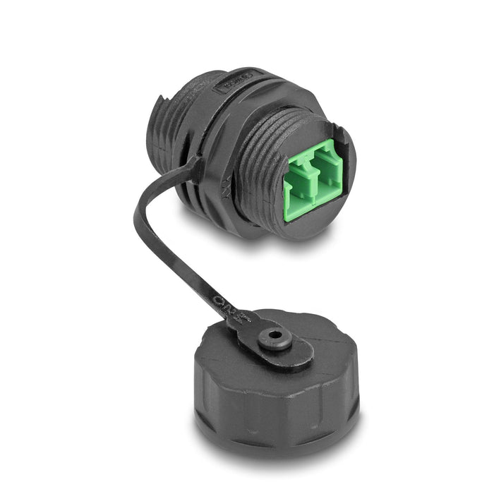 Delock 88033 Conector De Cable De Fibra Óptica Lc Duplex Hembra A Lc Duplex Hembra Con Tapa Protectora Impermeable