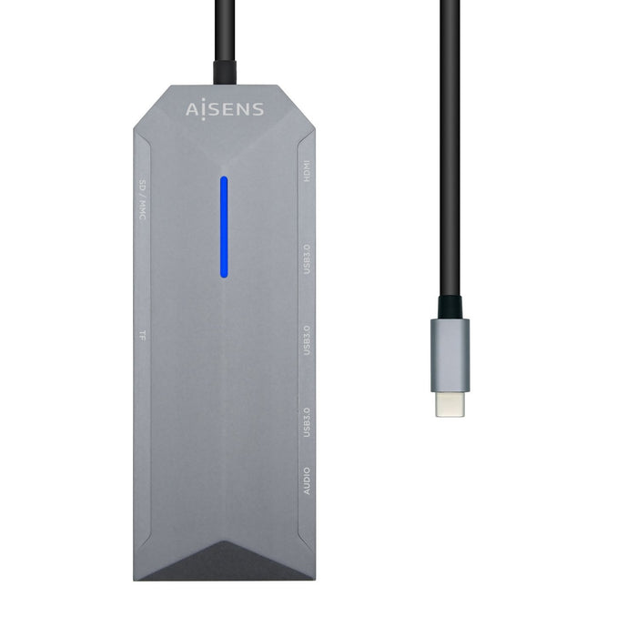 EAN 8436574706260 - AISENS ASUC-9P001-GR base para portátil y replicador de puertos Alámbrico Thunderbolt 3 imagen 2