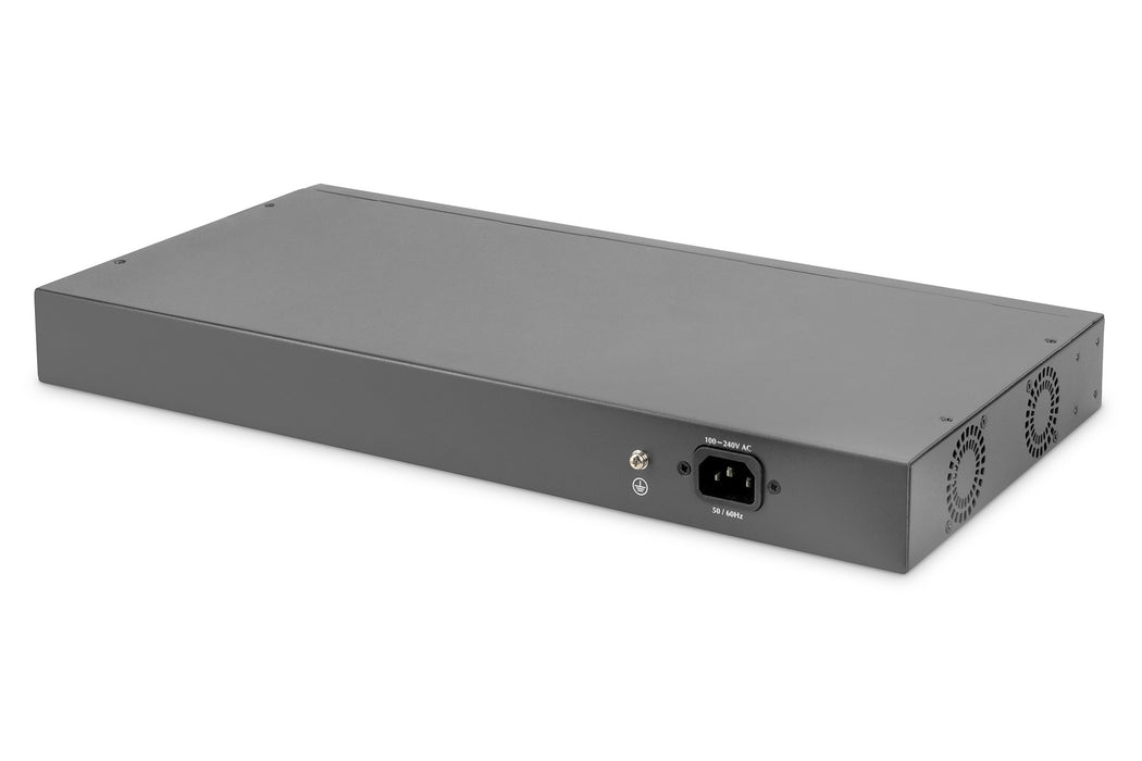 EAN 4016032451242 - Digitus DN-95343 switch No administrado Fast Ethernet (10/100) Energía sobre Ethernet (PoE) 1U Negro, Pla imagen 2