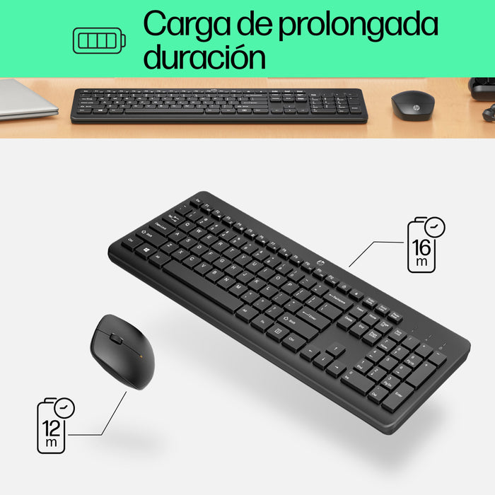 EAN 0195122118709 - HP 230 Wireless Mouse and Keyboard Combo teclado Ratón incluido Oficina RF inalámbrico Negro imagen 5