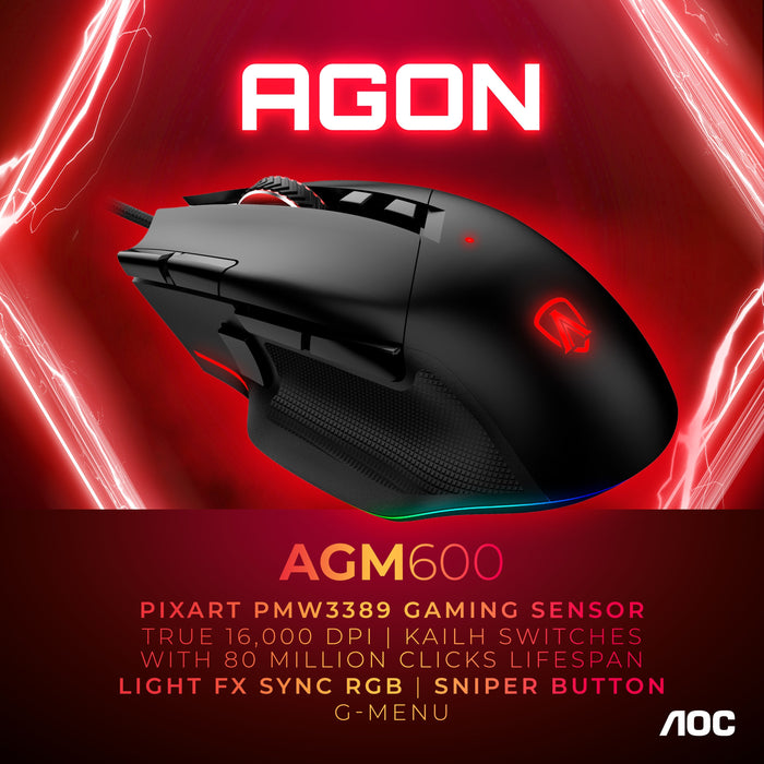 Ratón Gaming Aoc Agm600 Wired