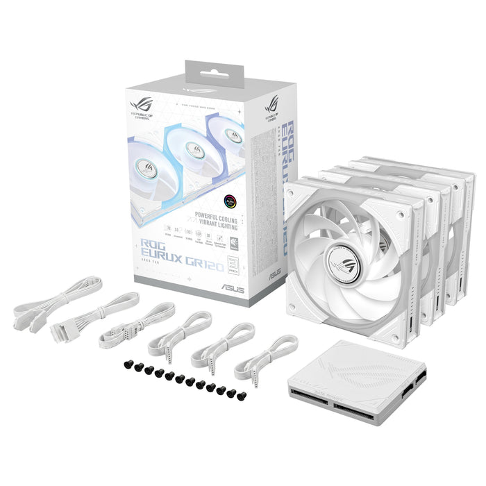 Ventilador Pc Asus Rog Eurux Gr120 Fan Argb Reverse Blanco 3in1