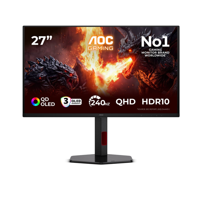 EAN 4038986183130 - AOC G4 Q27G4ZDRAD pantalla para PC 67,3 cm (26.5") 2560 x 1440 Pixeles Quad HD OLED Negro, Rojo imagen 1