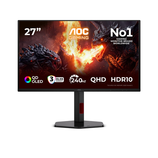 EAN 4038986183130 - AOC G4 Q27G4ZDRAD pantalla para PC 67,3 cm (26.5") 2560 x 1440 Pixeles Quad HD OLED Negro, Rojo imagen 1