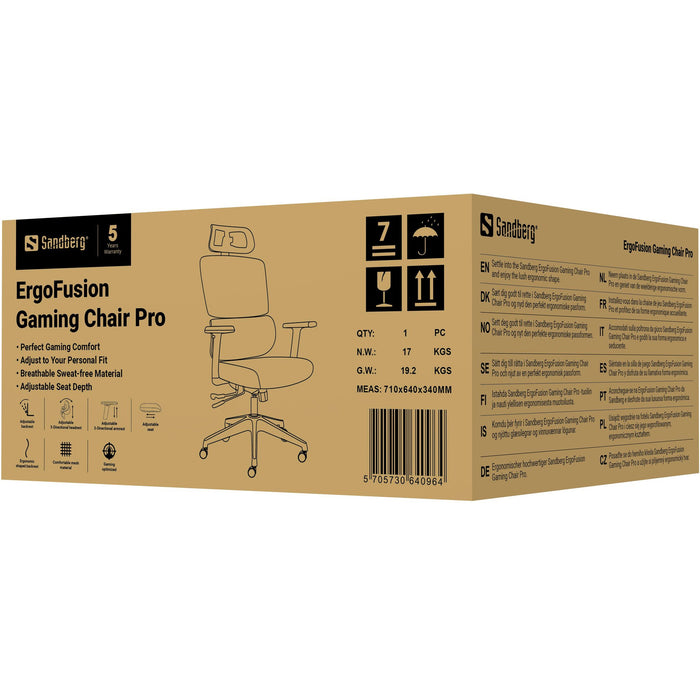 EAN 5705730640964 - Sandberg 640-96 silla para videojuegos Silla para videojuegos universal Asiento acolchado Negro, Gris imagen 10