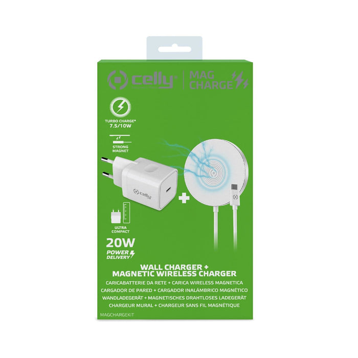 EAN 8021735189954 - Celly Magchargekit Universal Blanco Corriente alterna Cargador inalámbrico Interior imagen 1