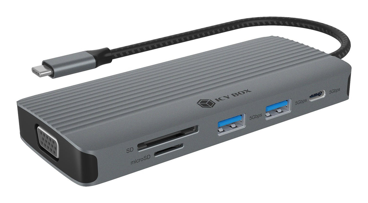 EAN 4250078174783 - ICY BOX IB-DK4040a-CPD Alámbrico USB 3.2 Gen 1 (3.1 Gen 1) Type-C Aluminio, Plata imagen 1