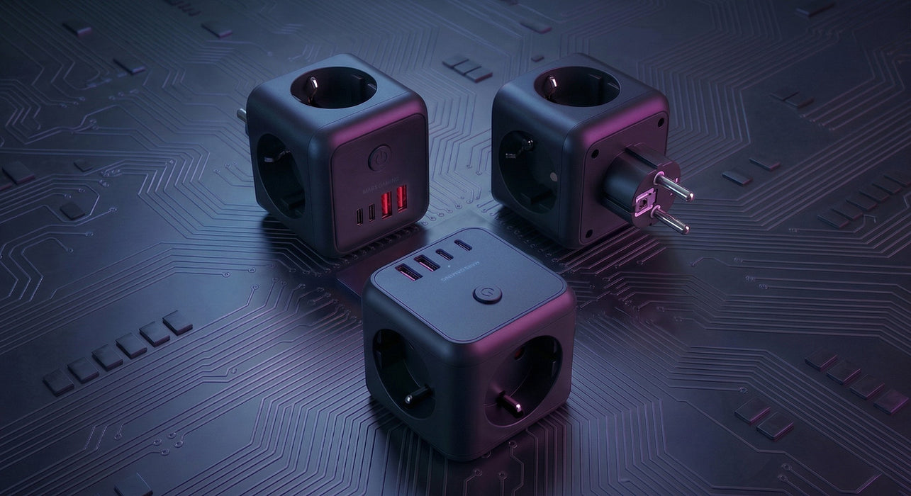 Powercube Mars Gaming Md-Cube20 4 Usb 3 Tomas De Corriente. Regleta Color Negro