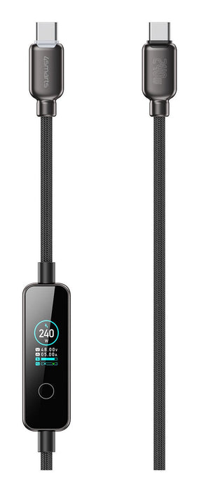 4smarts Usb-C Cable Screencord 240w 1,2m, Negro