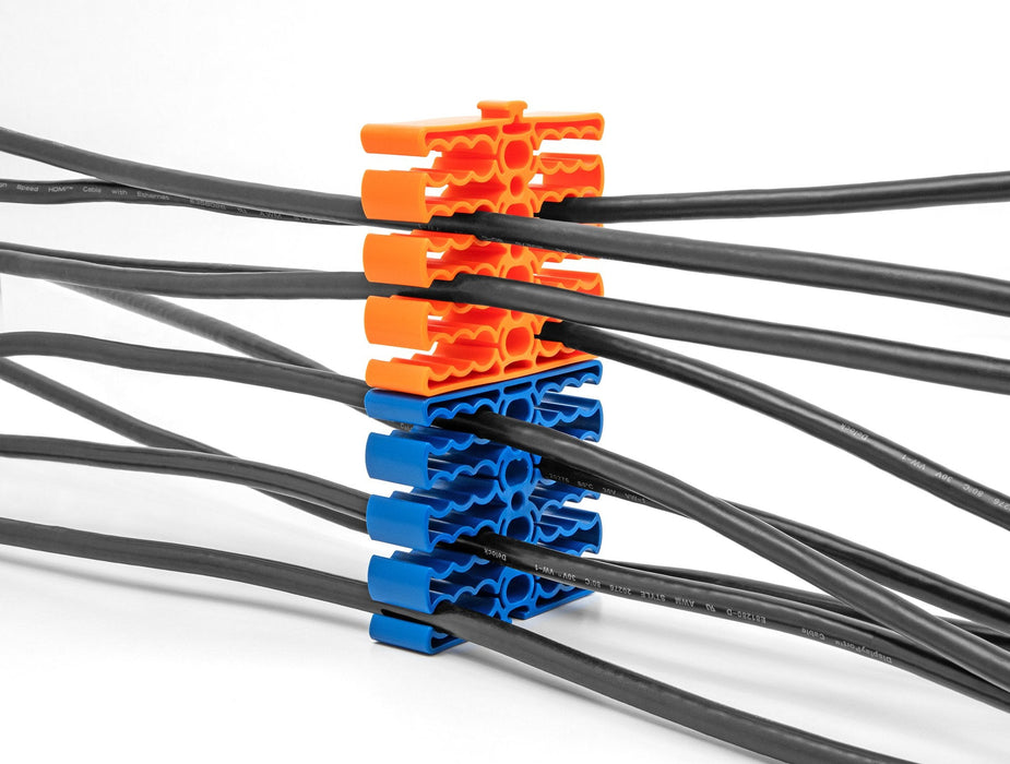 Delock 66325 Organizador De Cables Con 24 Entradas De Cable Azul